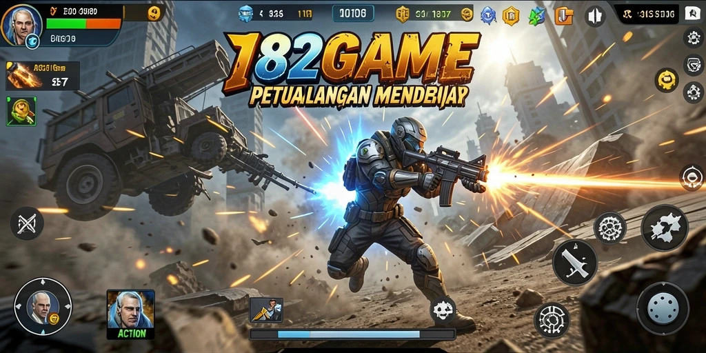 Tampilan antarmuka gameplay <strong>182GAME</strong> yang penuh aksi dan visual mengesankan.
