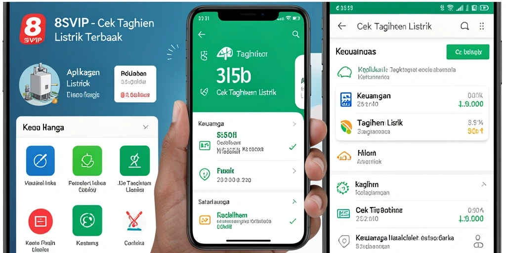 Antarmuka aplikasi 8SVIP untuk cek tagihan listrik yang mudah digunakan.