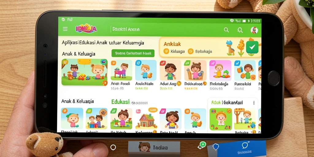 Tampilan antarmuka interaktif IDNRAJA untuk anak-anak yang menyenangkan.