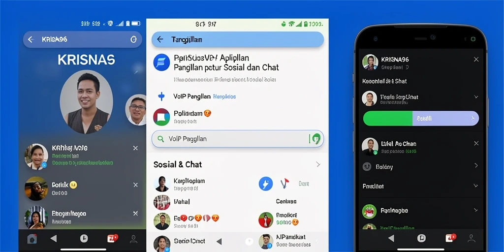 Antarmuka aplikasi KRISNA96 untuk VoIP Panggilan yang ramah pengguna.