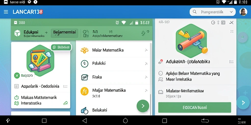 Antarmuka pengguna LANCAR138 yang interaktif dan menarik untuk belajar matematika.