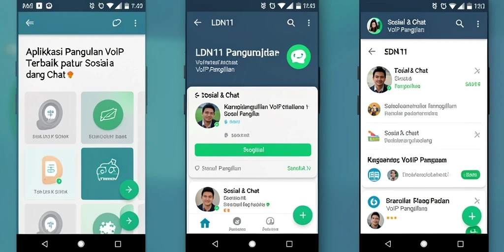 Tampilan antarmuka aplikasi LDN11 saat melakukan panggilan VoIP.