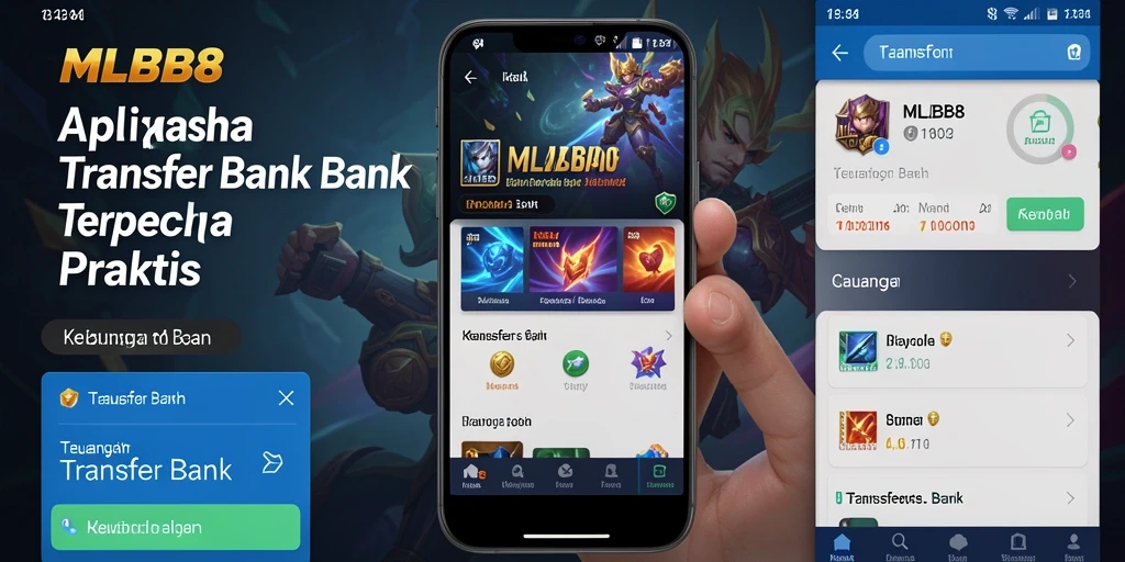 Antarmuka pengguna aplikasi MLBB8 untuk Transfer Bank yang intuitif dan sederhana.