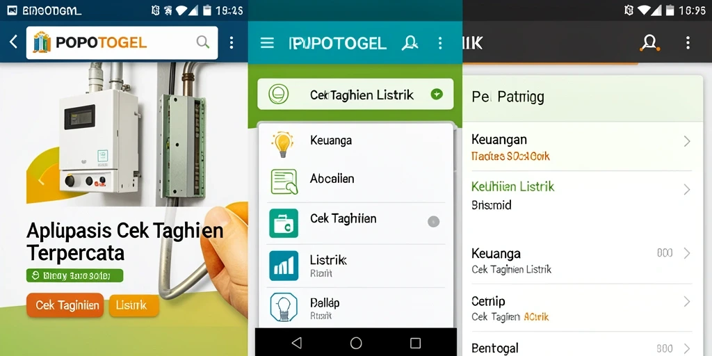 Antarmuka POPOTOGEL untuk cek tagihan listrik yang mudah digunakan.