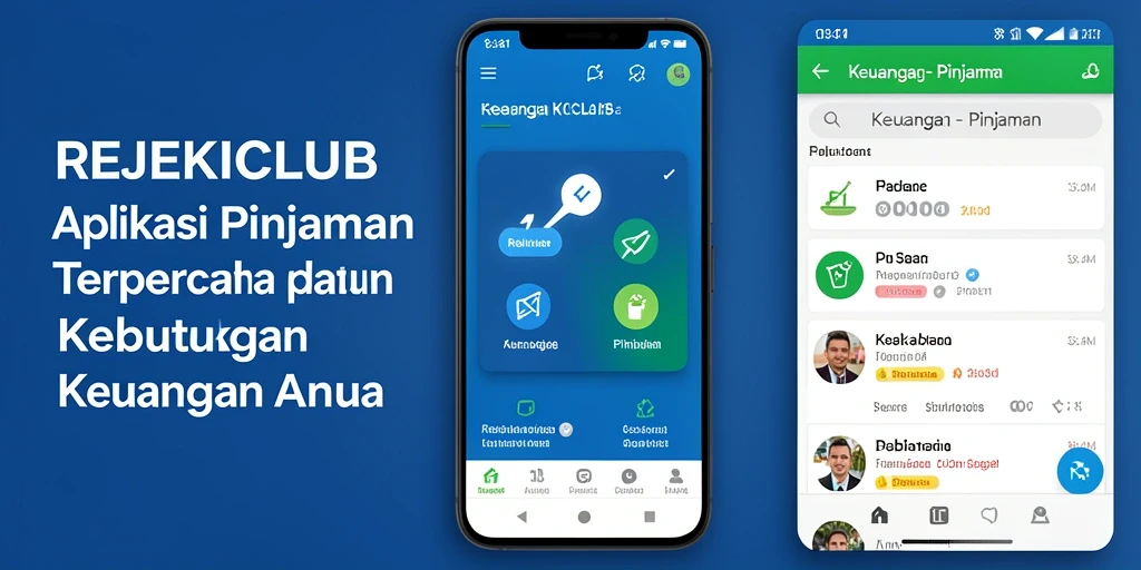 Tampilan antarmuka aplikasi REJEKICLUB yang modern dan user-friendly.