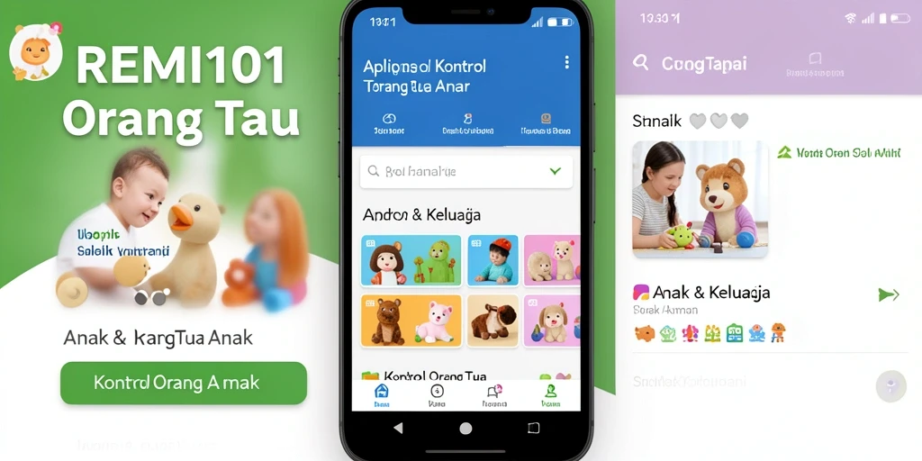 Antarmuka aplikasi REMI101 untuk pemantauan orang tua yang intuitif.