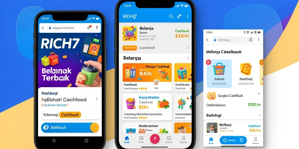 Tampilan antarmuka RICH7 yang menarik dan mudah digunakan untuk Cashback.