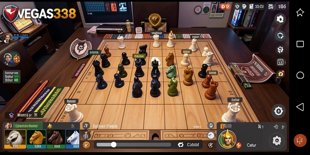 Tampilan antarmuka game Catur VEGAS338 yang menarik dan fungsional.